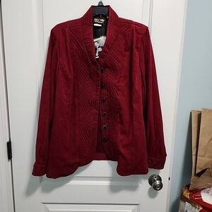 Bob Mackie Maroon Blazer Wearable Art  Sz XL NWT